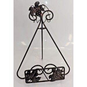 Black Metal Scroll & Grapevines Display Rack Easel Cookbook stand